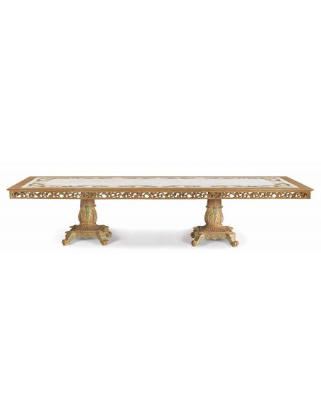 DINING ROOM FURNITURE Elegant Sea Foam and Drift Wood Dining Furniture Set