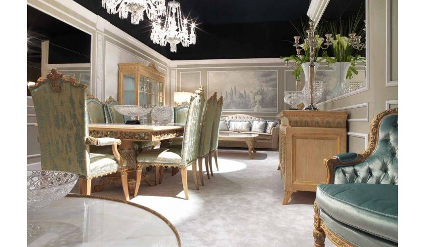 DINING ROOM FURNITURE Elegant Sea Foam and Drift Wood Dining Furniture Set