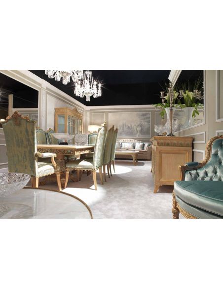 DINING ROOM FURNITURE Elegant Sea Foam and Drift Wood Dining Furniture Set