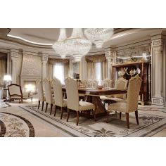 Dining Tables Luxurious White Gold of Winter Furniture Set