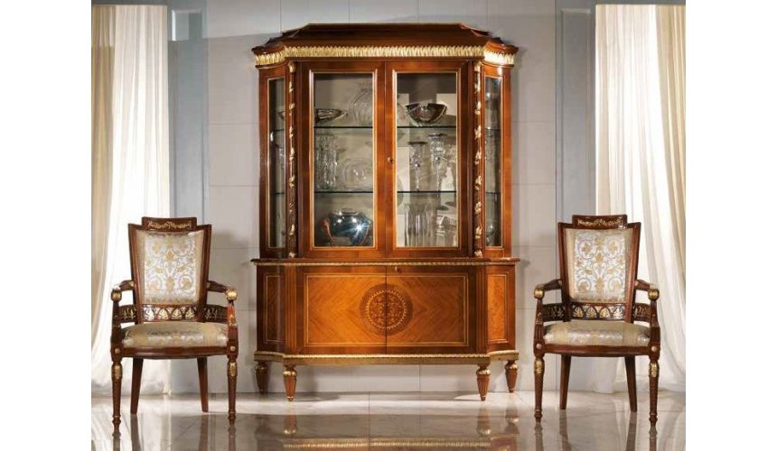 DINING ROOM FURNITURE Luxurious Golden Flames of Fire Furniture Set