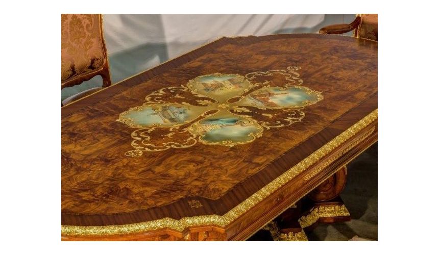 Dining Tables Dining Table with Detailed Images and Golden Patterns from our furniture showpiece collection. 7333