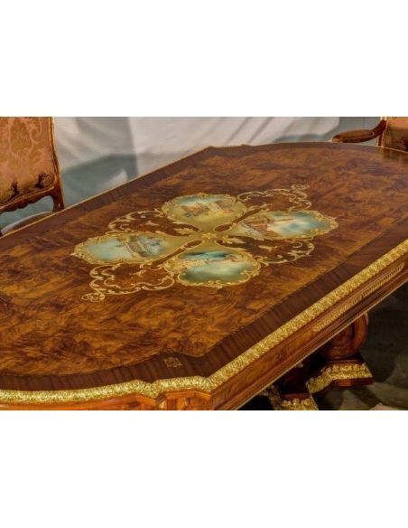 Dining Tables Dining Table with Detailed Images and Golden Patterns from our furniture showpiece collection. 7333