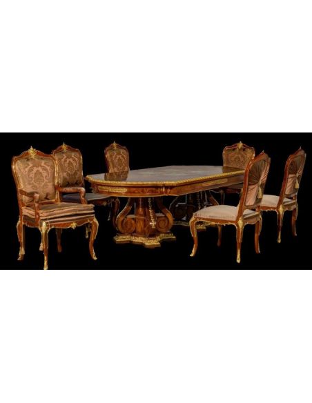 Dining Tables Dining Table with Detailed Images and Golden Patterns from our furniture showpiece collection. 7333