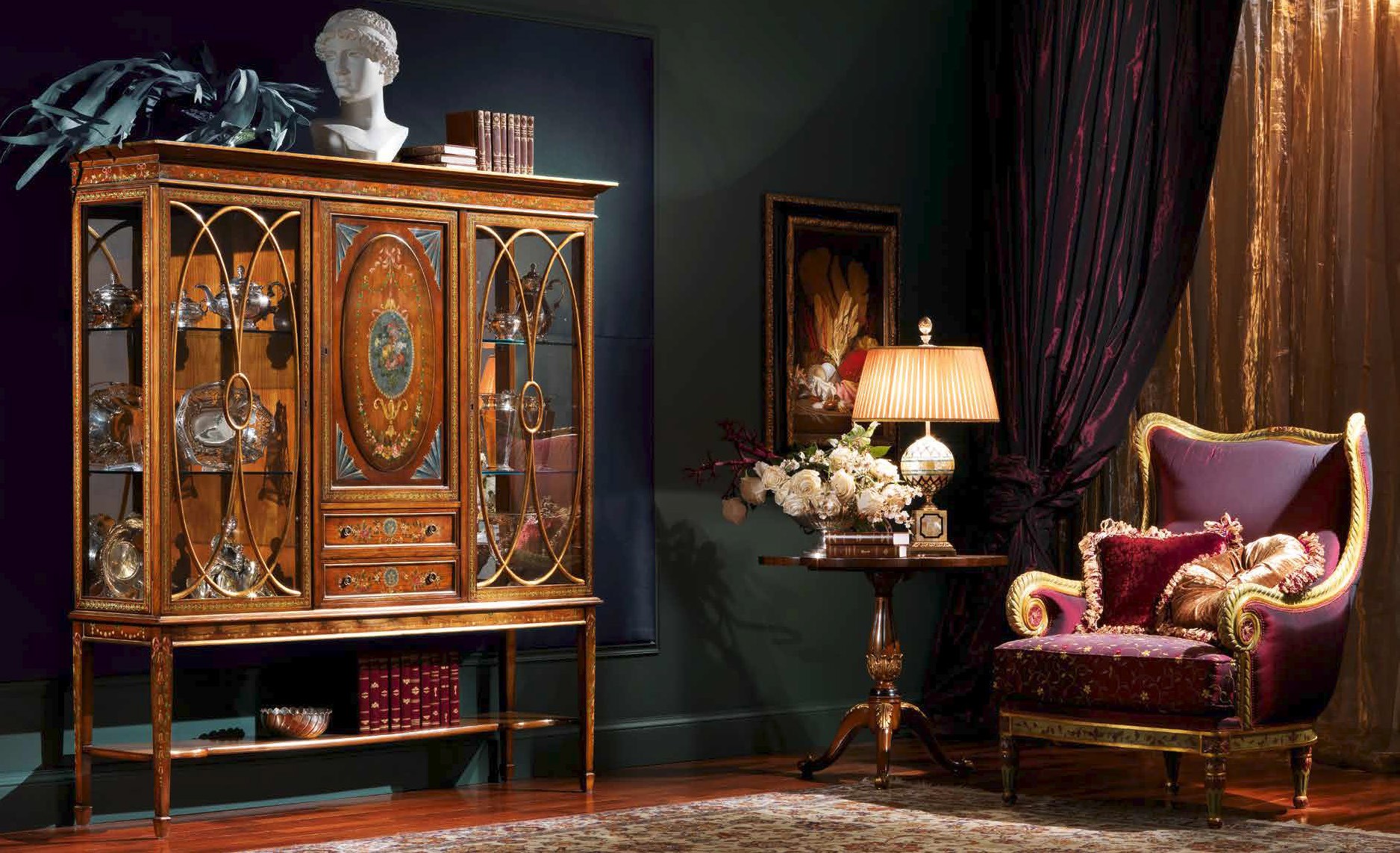 Display Cabinets and Armories Elegant Intellect's Nirvana Furniture Set