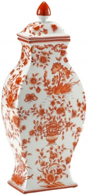 Decorative Accessories Hand painted Floral Vase with Lid