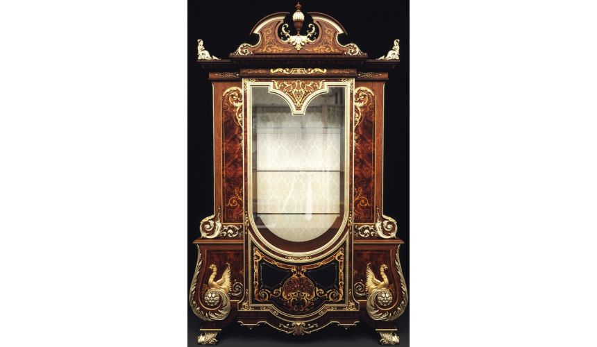 Breakfronts & China Cabinets Exquisite empire style breakfront with mirror
