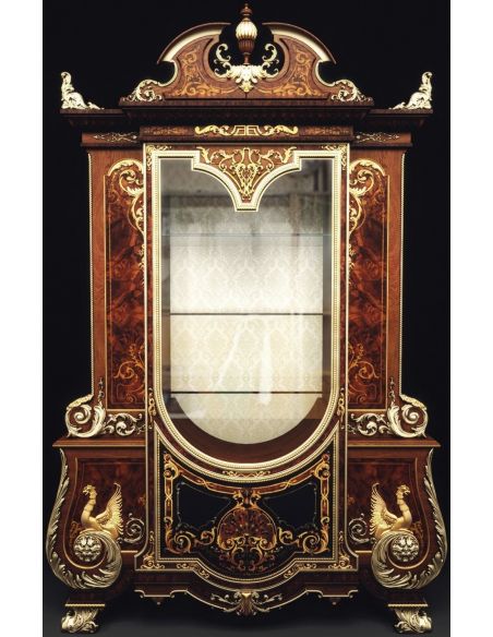Breakfronts & China Cabinets Exquisite empire style breakfront with mirror