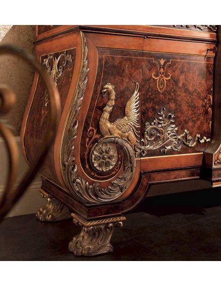 Breakfronts & China Cabinets Exquisite empire style breakfront with mirror