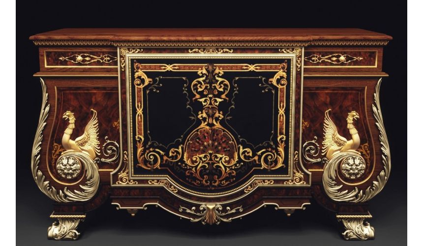 Breakfronts & China Cabinets Exquisite empire style breakfront with mirror