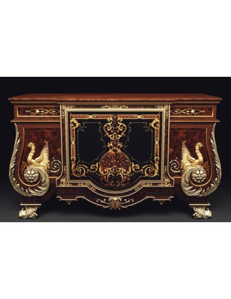 Breakfronts & China Cabinets Exquisite empire style breakfront with mirror