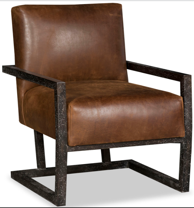 CHAIRS, Leather, Upholstered, Accent Deluxe Fire Pit Brown Accent Chair