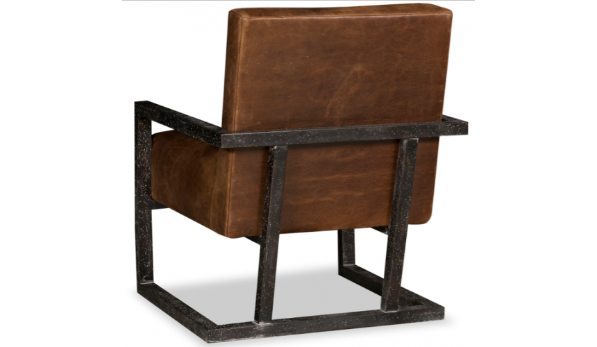 CHAIRS, Leather, Upholstered, Accent Deluxe Fire Pit Brown Accent Chair