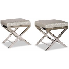 OTTOMANS Luxurious Silver Night Lights Ottoman