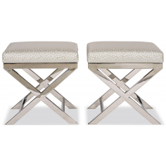 OTTOMANS Luxurious Silver Night Lights Ottoman 2