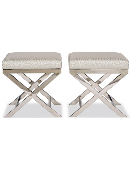 OTTOMANS Luxurious Silver Night Lights Ottoman