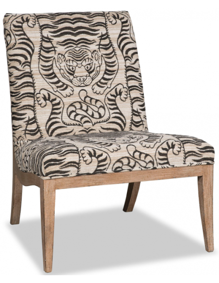 High End Outlined Tiger in Noir Accent Chair