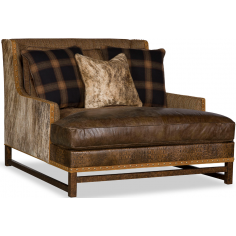 CHAIRS, Leather, Upholstered, Accent Luxurious Winter Cabin in Mahogany Accent Chair