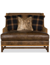 CHAIRS, Leather, Upholstered, Accent Luxurious Winter Cabin in Mahogany Accent Chair