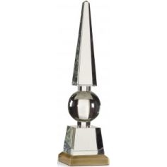 Modern Furniture Crystal Clear Ornate Obelisk