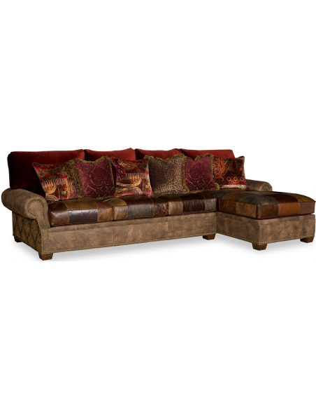 Luxurious Leather Patchwork Sofa Sectional