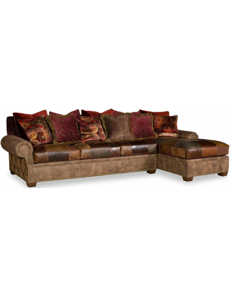 SECTIONALS - Leather & High End Upholstered Furniture Luxurious Leather Patchwork Sofa Sectional
