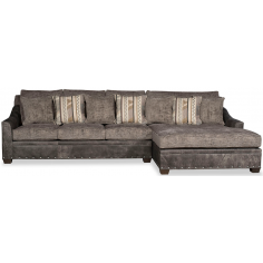 SECTIONALS - Leather & High End Upholstered Furniture Luxurious Grey Peaks of Winter Sofa