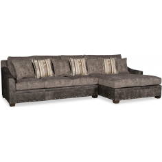 SECTIONALS - Leather & High End Upholstered Furniture Luxurious Grey Peaks of Winter Sofa 2
