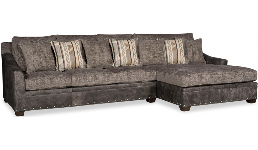 SECTIONALS - Leather & High End Upholstered Furniture Luxurious Grey Peaks of Winter Sofa