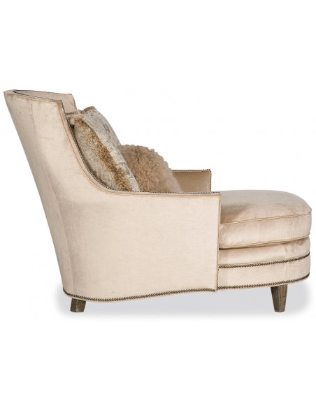 CHAIRS, Leather, Upholstered, Accent Luxurious Precious Pearl Chaise Lounge