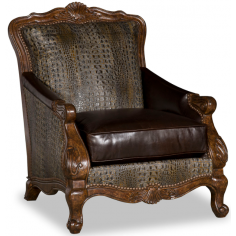 CHAIRS, Leather, Upholstered, Accent Deluxe Throne of the Bayou Accent Chair