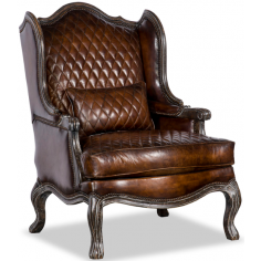 CHAIRS, Leather, Upholstered, Accent High End Classically Quilted Chocolate Accent Chair