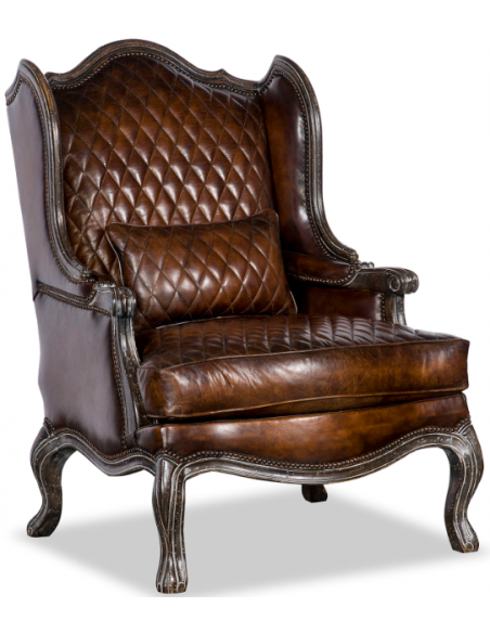 High End Classically Quilted Chocolate Accent Chair