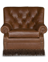 CHAIRS, Leather, Upholstered, Accent Classic and Flared Honey Brown Armchair