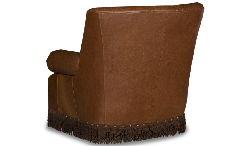 CHAIRS, Leather, Upholstered, Accent Classic and Flared Honey Brown Armchair