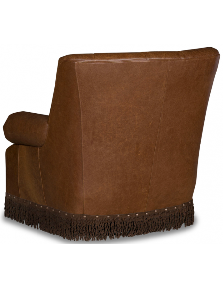 CHAIRS, Leather, Upholstered, Accent Classic and Flared Honey Brown Armchair
