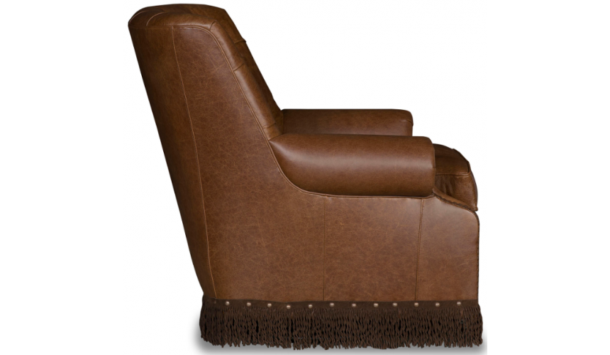 CHAIRS, Leather, Upholstered, Accent Classic and Flared Honey Brown Armchair