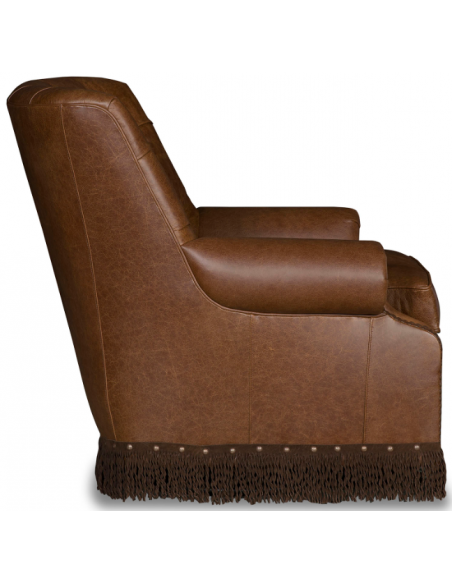 CHAIRS, Leather, Upholstered, Accent Classic and Flared Honey Brown Armchair