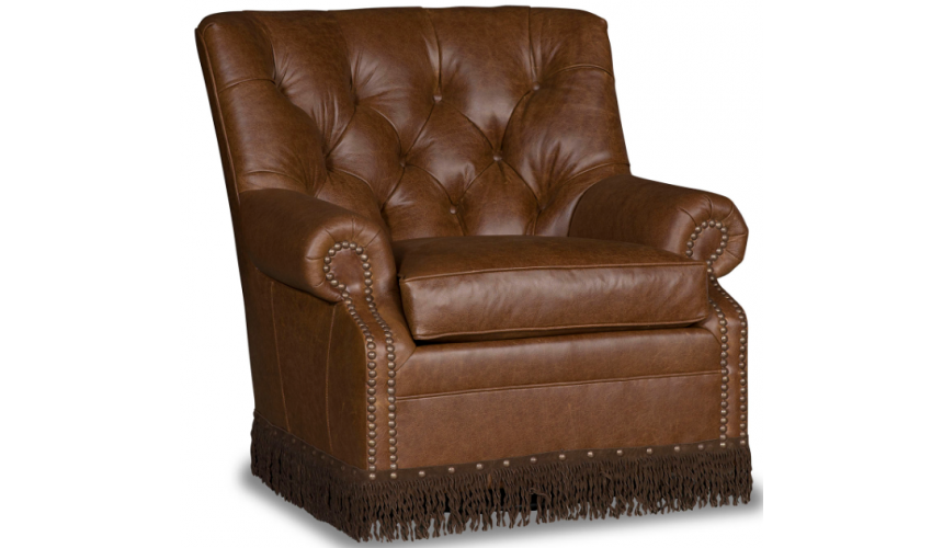 CHAIRS, Leather, Upholstered, Accent Classic and Flared Honey Brown Armchair