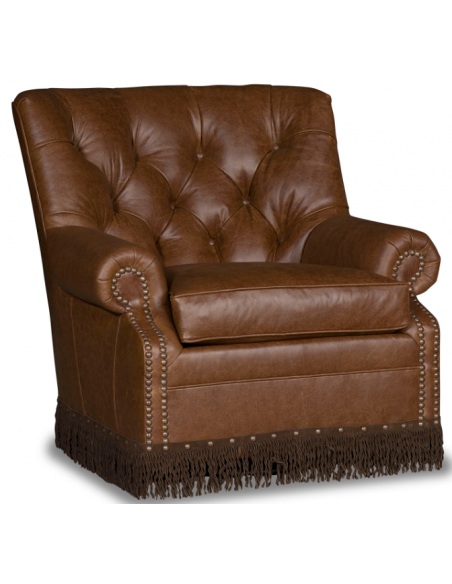 CHAIRS, Leather, Upholstered, Accent Classic and Flared Honey Brown Armchair