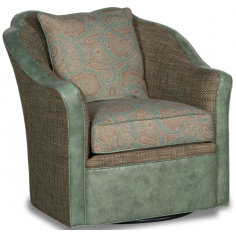 CHAIRS, Leather, Upholstered, Accent Gorgeous Emerald at the Center of the Earth Swivel Armchair