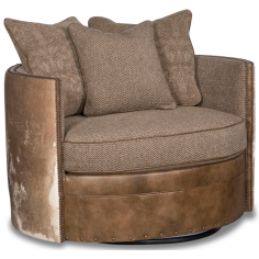 MOTION SEATING - Recliners, Swivels, Rockers Exquisite Woodland Brown Swivel Armchair