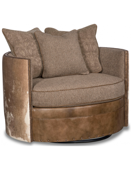 Exquisite Woodland Brown Swivel Armchair