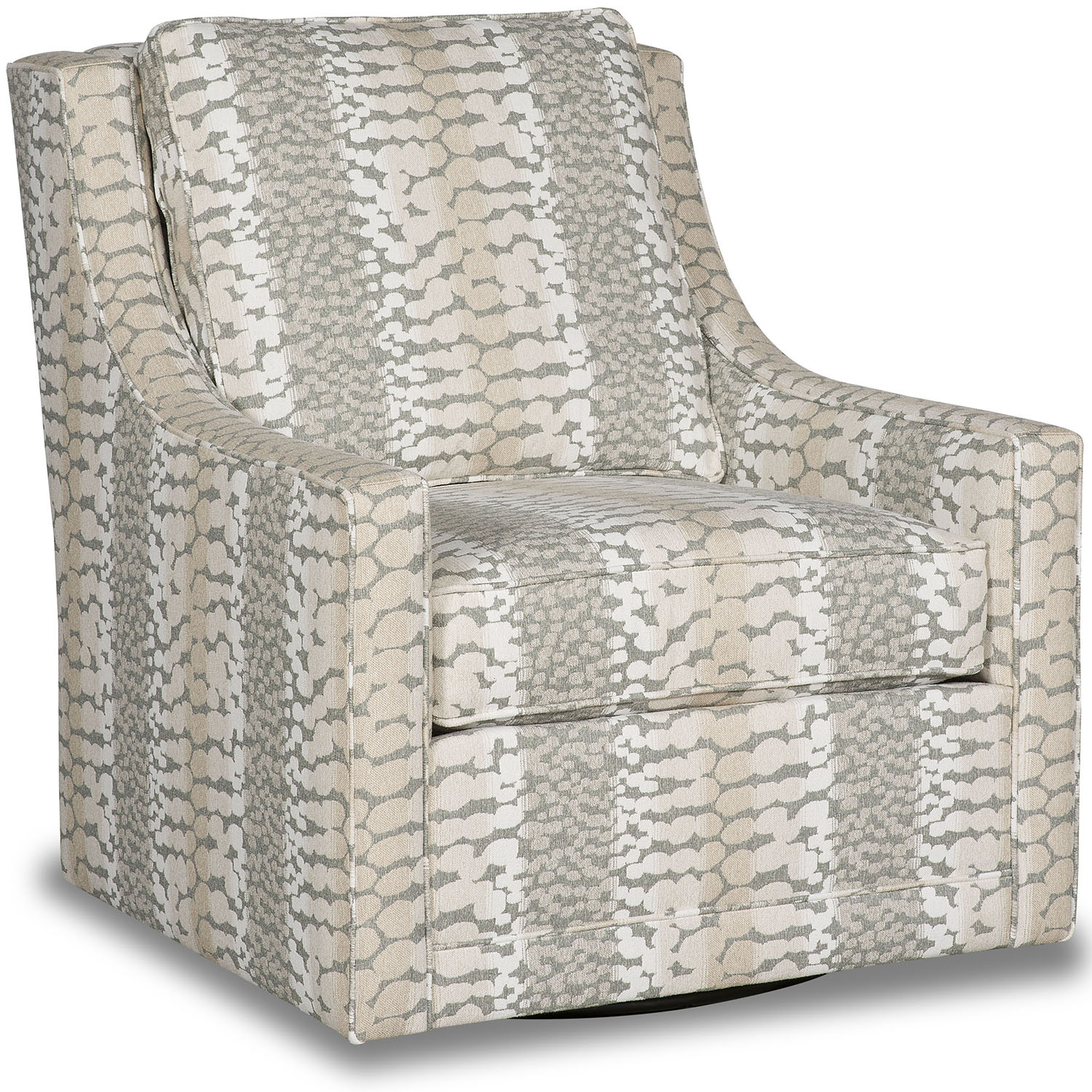CHAIRS, Leather, Upholstered, Accent Deluxe Abstract Snow Leopard Swivel Armchair