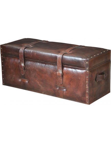 Trunk Style Leather Bench