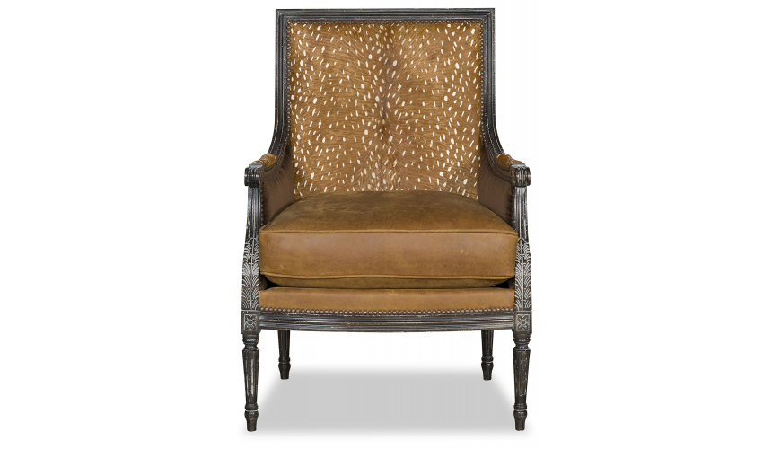 CHAIRS, Leather, Upholstered, Accent Deluxe Lone Doe in Winter Accent Chair