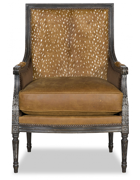CHAIRS, Leather, Upholstered, Accent Deluxe Lone Doe in Winter Accent Chair