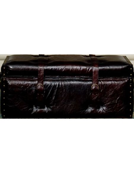 Luxury Leather & Upholstered Furniture Trunk Style Leather Bench