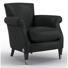 CHAIRS, Leather, Upholstered, Accent High End Midnight Obsidian Armchair