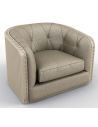 CHAIRS, Leather, Upholstered, Accent Deluxe Strobed in Moonlight Armchair
